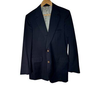 Land's End Men's Charter Collection Suit Jacket Navy 38S Polyester Made in USA